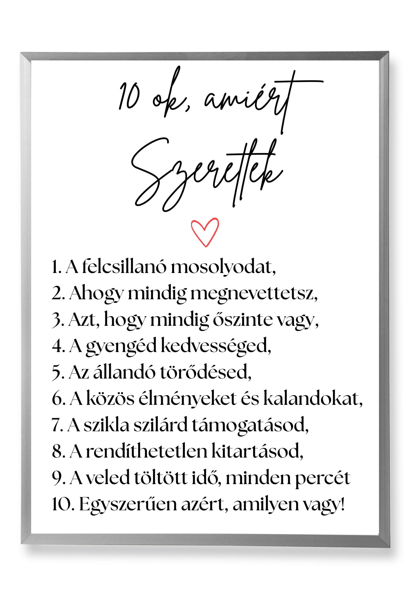 10 ok, amiért szeretlek emlékposzter