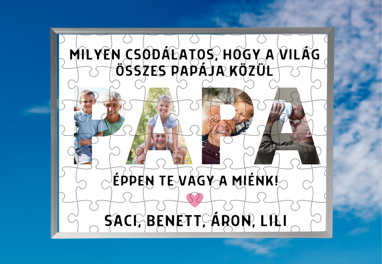 Papa feliratos emlékpuzzle