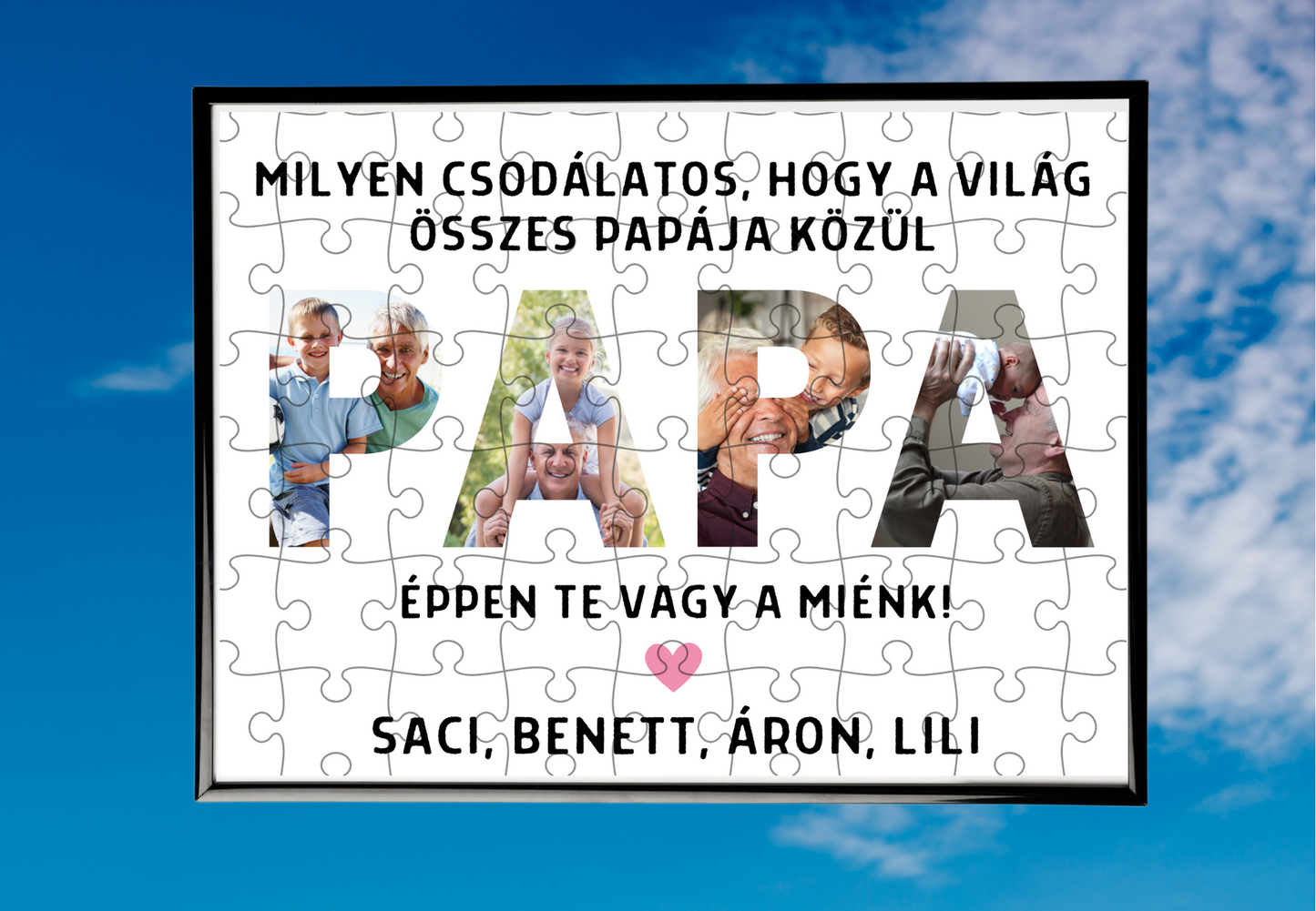 Papa feliratos emlékpuzzle