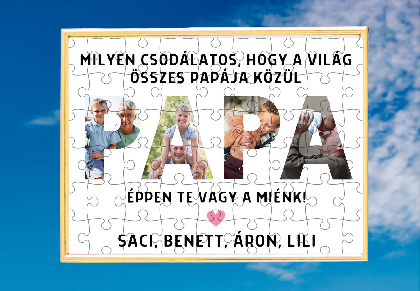 Papa feliratos emlékpuzzle