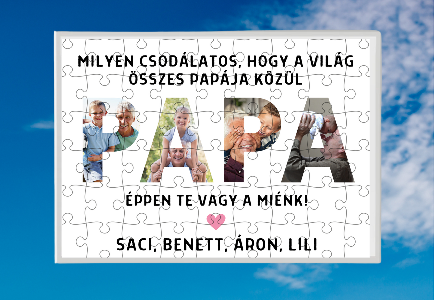 Papa feliratos emlékpuzzle