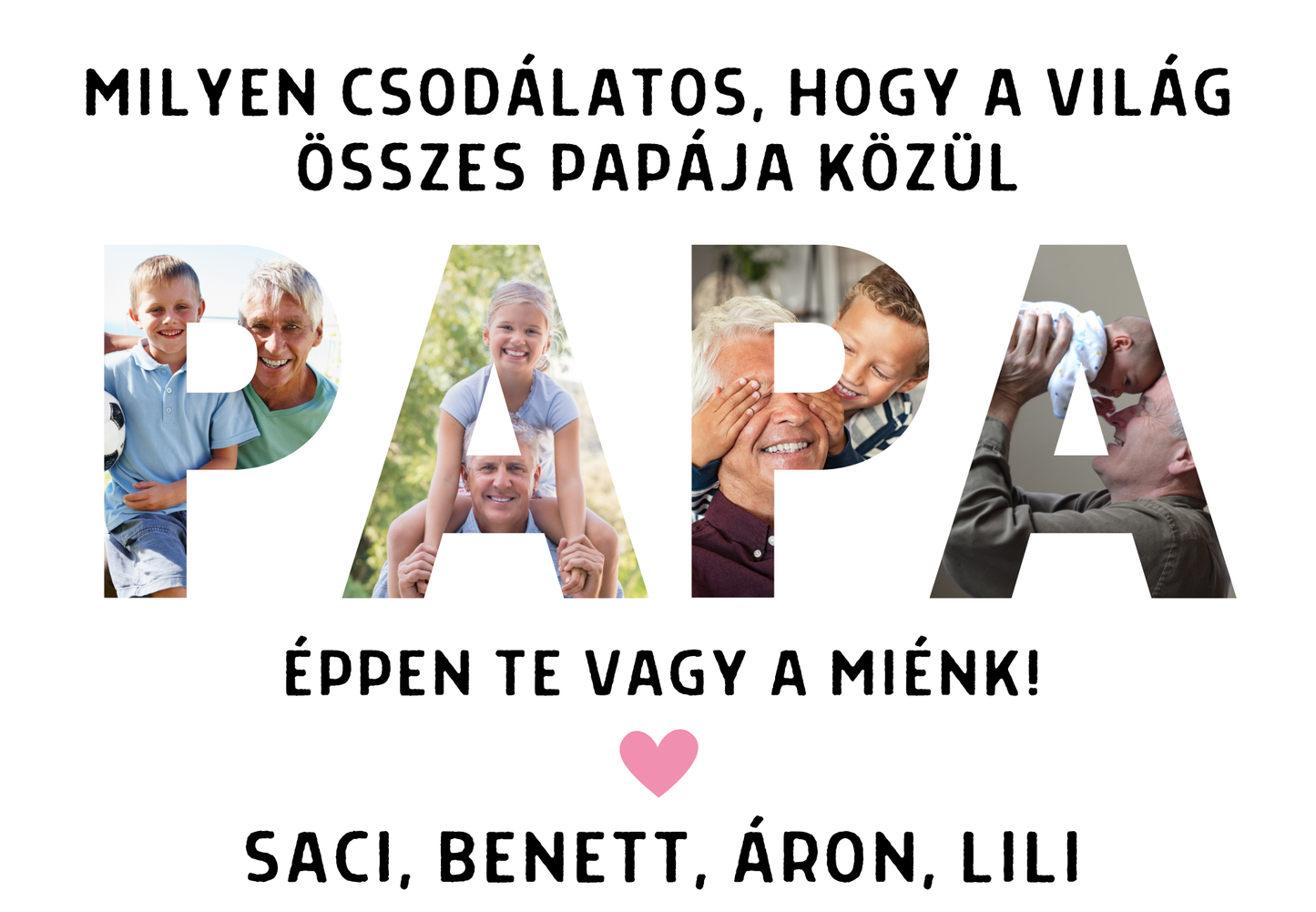 Papa feliratos emlékpuzzle