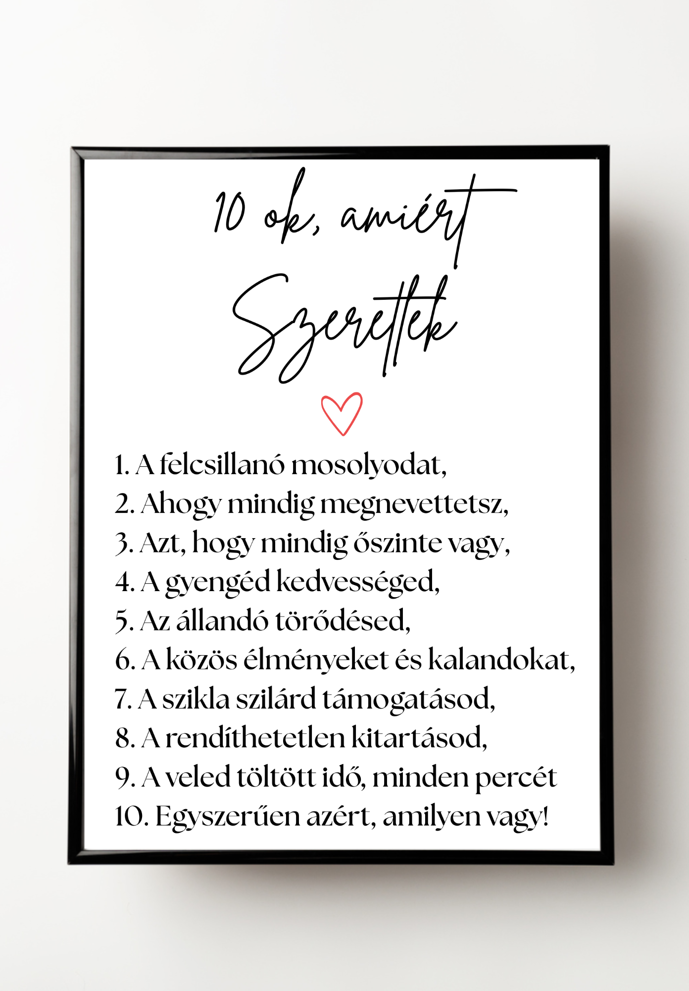 10 ok, amiért szeretlek emlékposzter