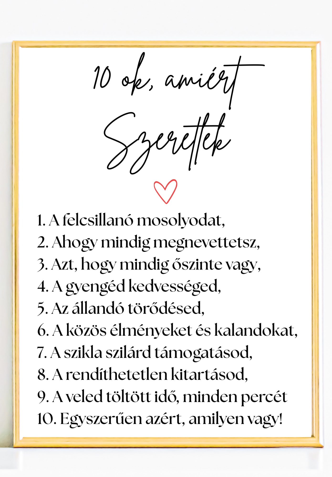 10 ok, amiért szeretlek emlékposzter