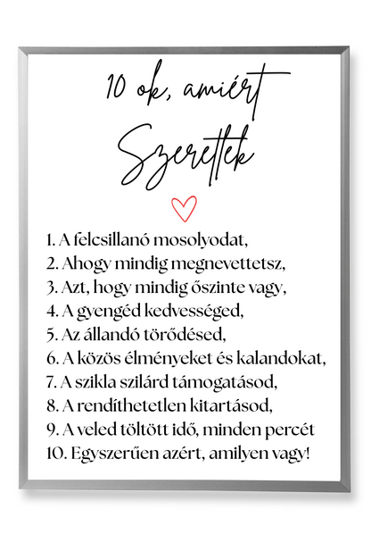 10 ok, amiért szeretlek emlékposzter