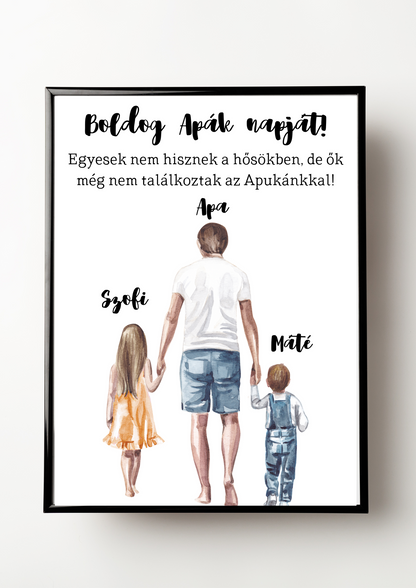 Apa és a gyerekek emlékposzter