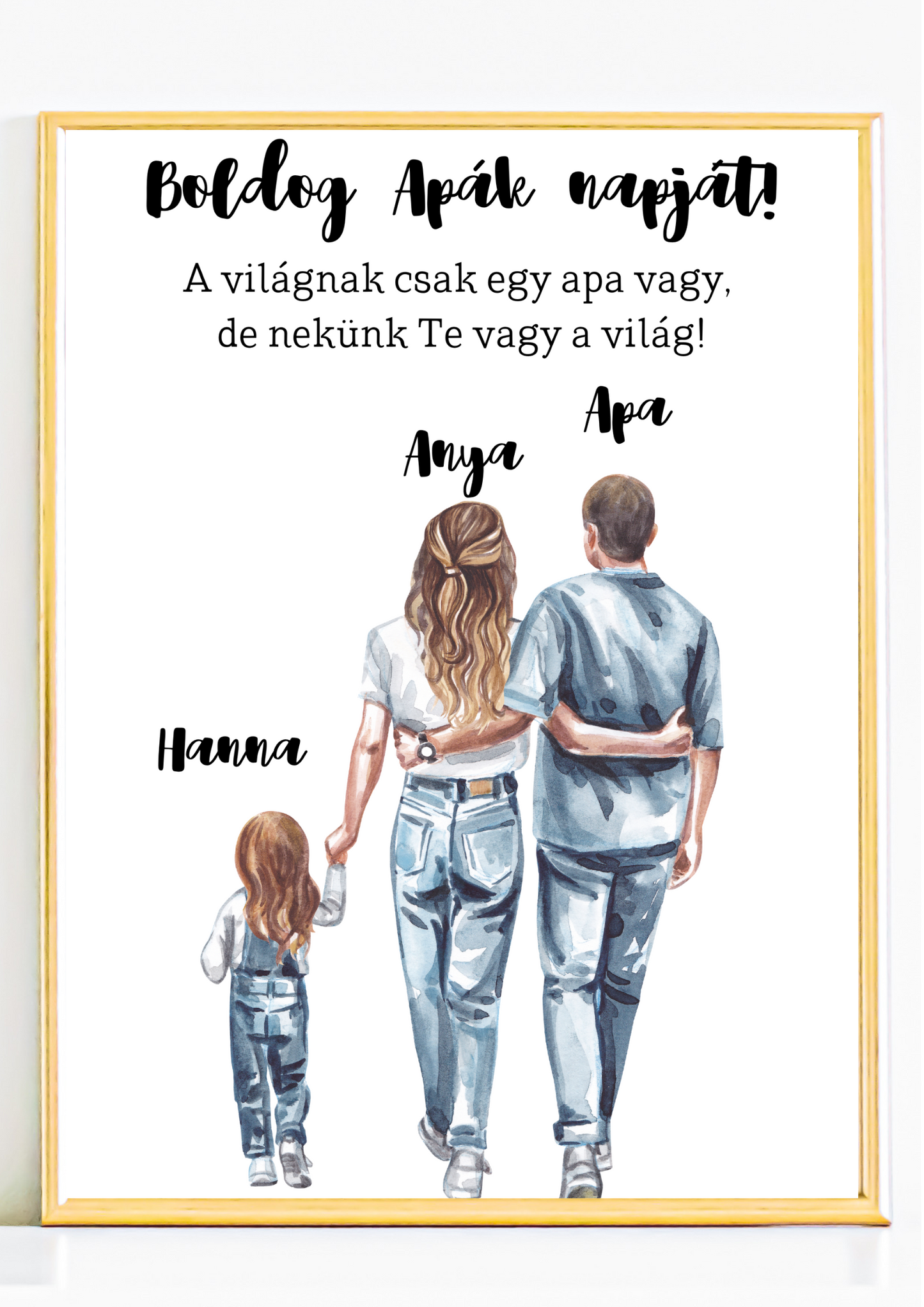 Apa, anya kislánnyal emlékposzter