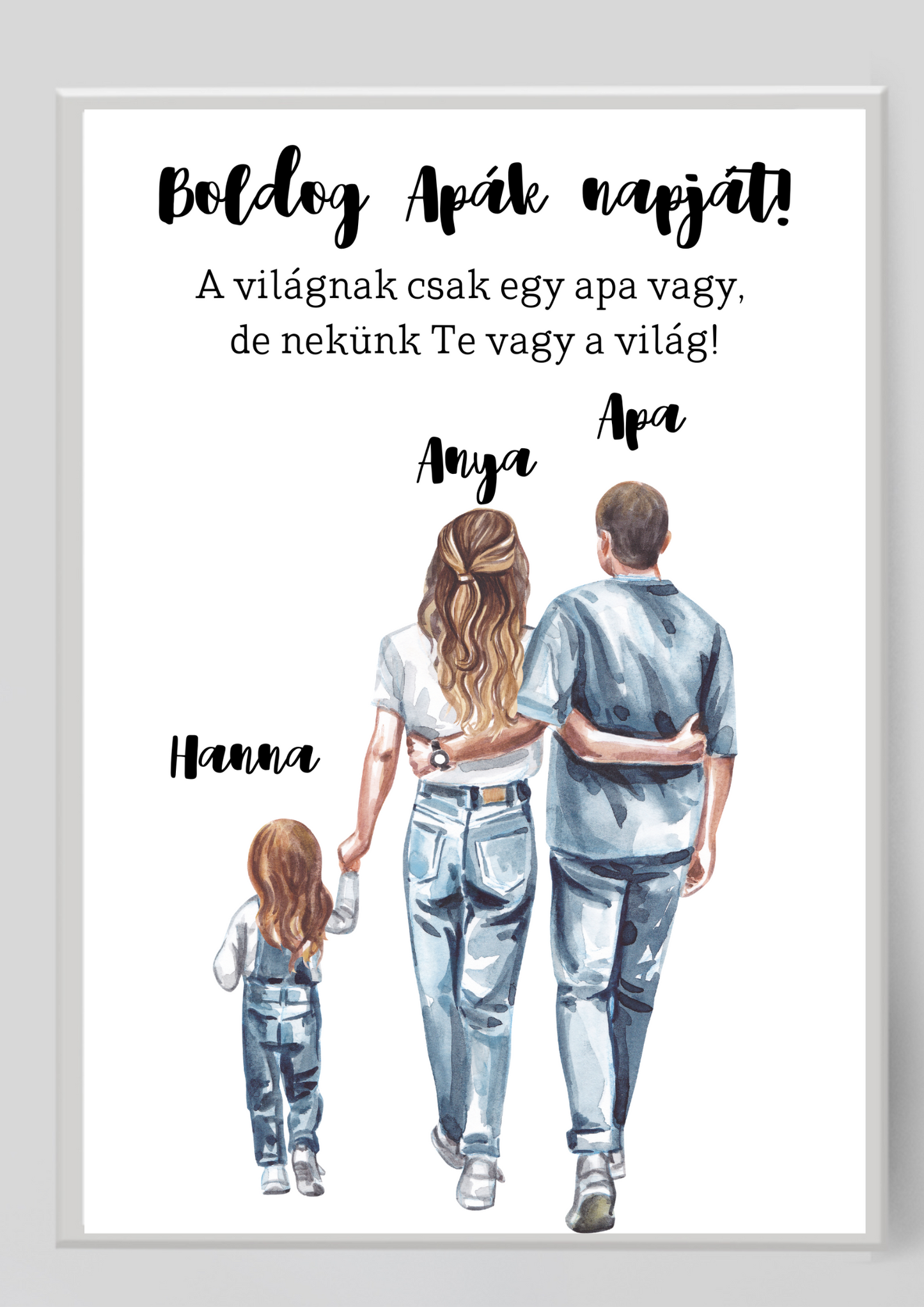 Apa, anya kislánnyal emlékposzter