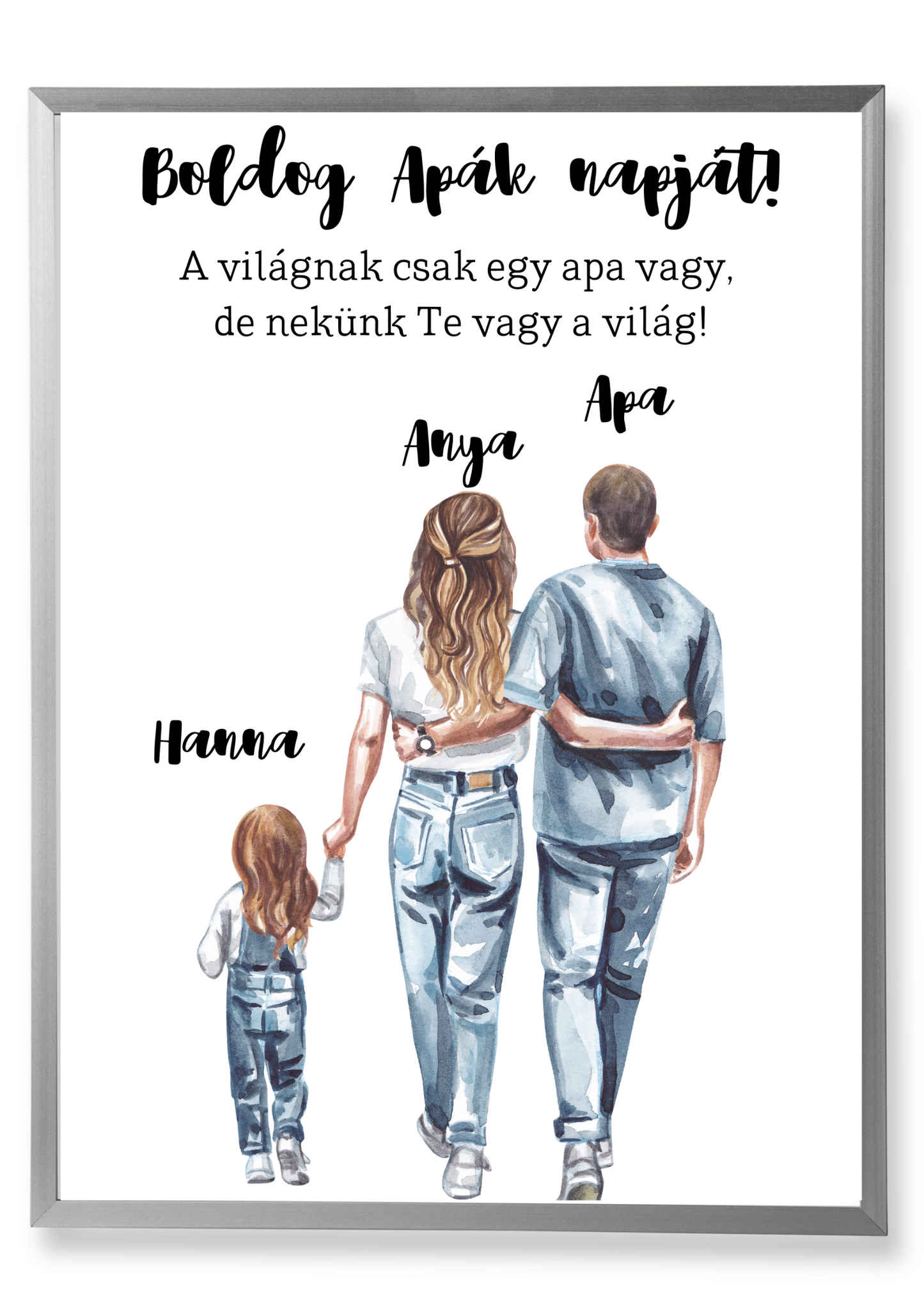 Apa, anya kislánnyal emlékposzter