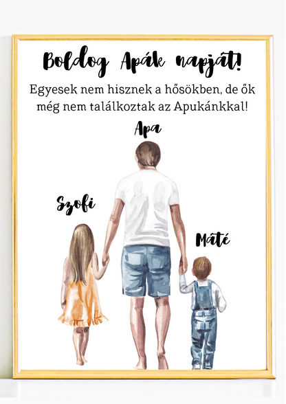 Apa és a gyerekek emlékposzter