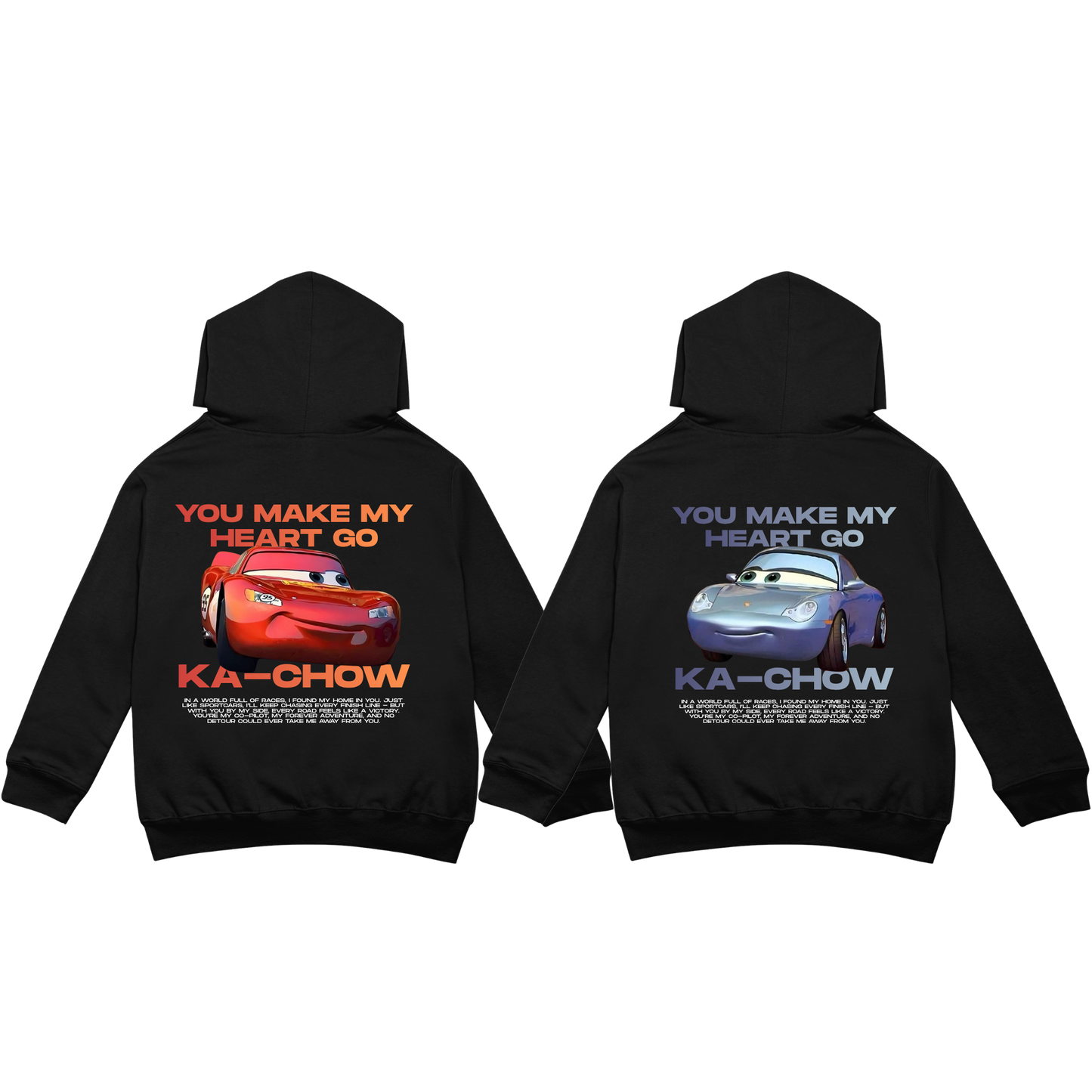 Versenyautós páros hoodie szett