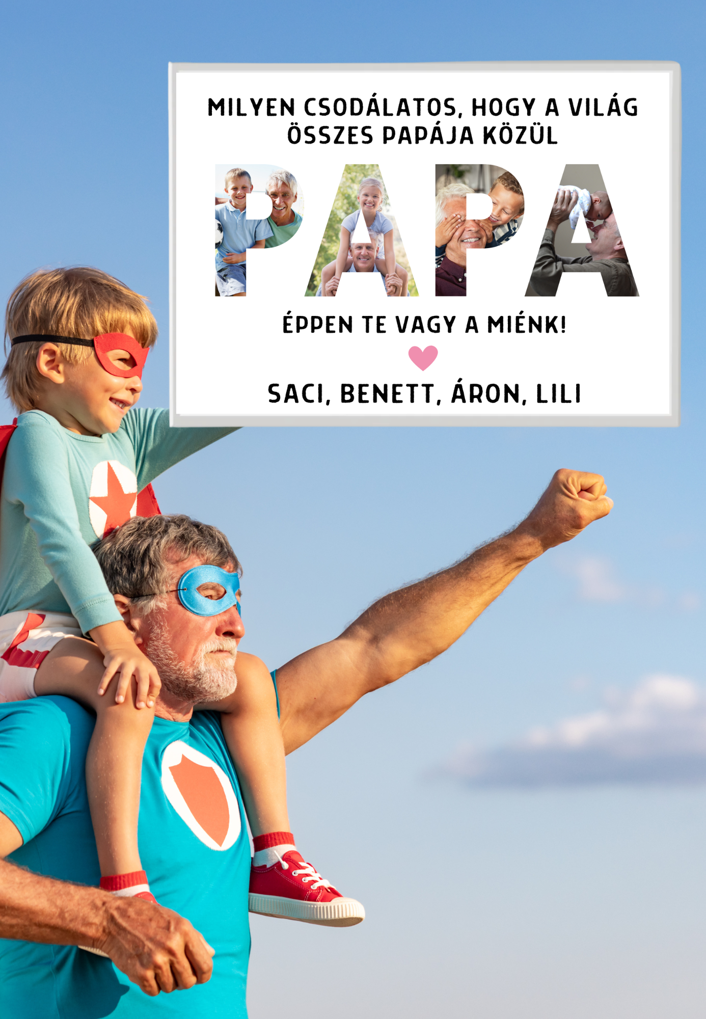 Papa feliratos emlékposzter