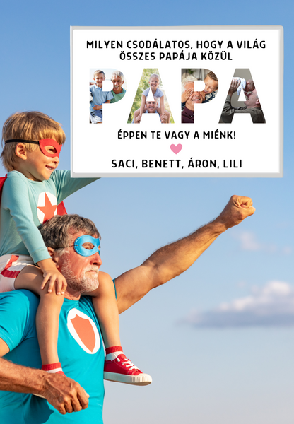 Papa feliratos emlékposzter