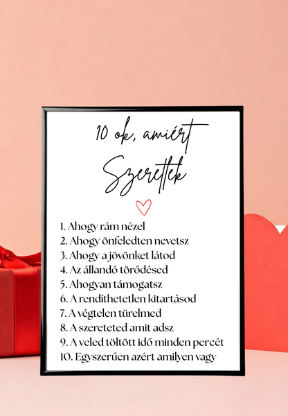 10 ok, amiért szeretlek emlékposzter