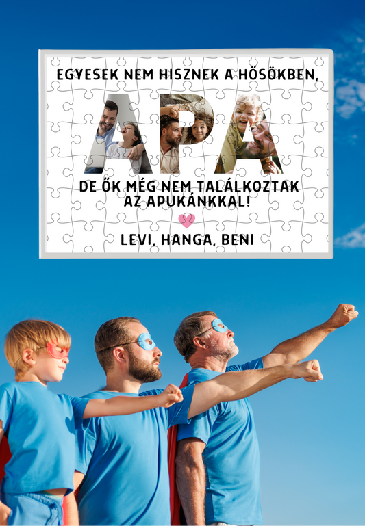 Apa feliratos emlékpuzzle