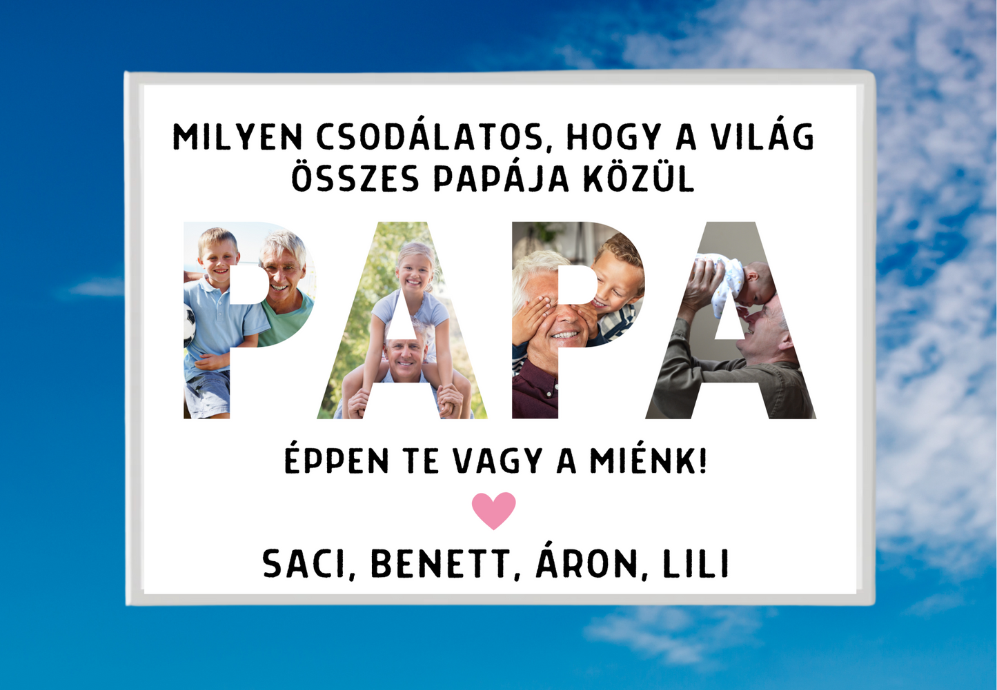 Papa feliratos emlékposzter