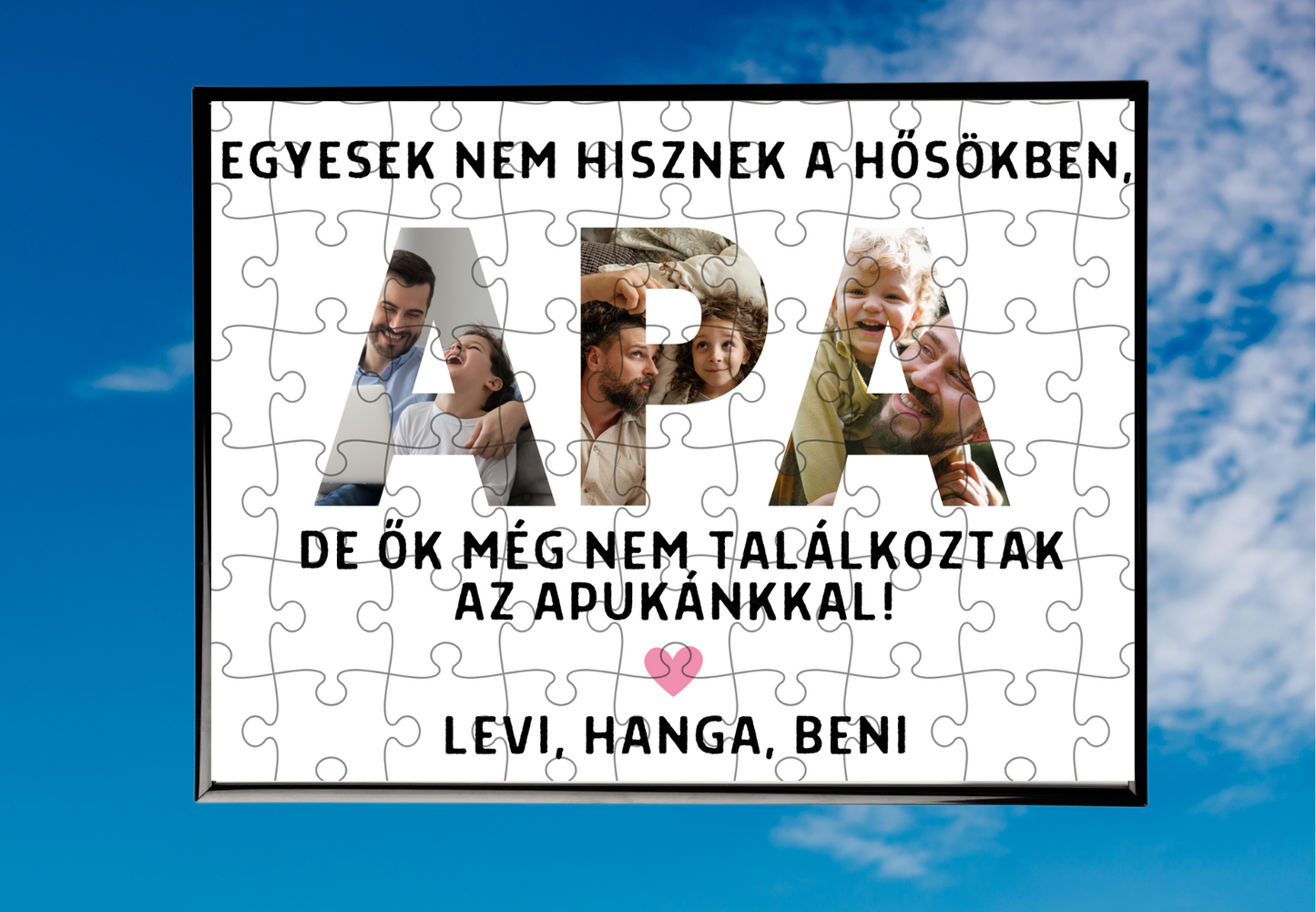 Apa feliratos emlékpuzzle