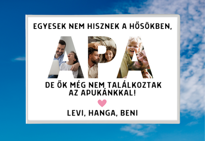 Papa feliratos emlékposzter