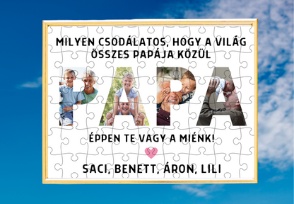 Papa feliratos emlékpuzzle