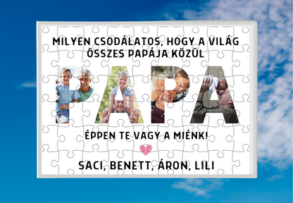 Papa feliratos emlékpuzzle