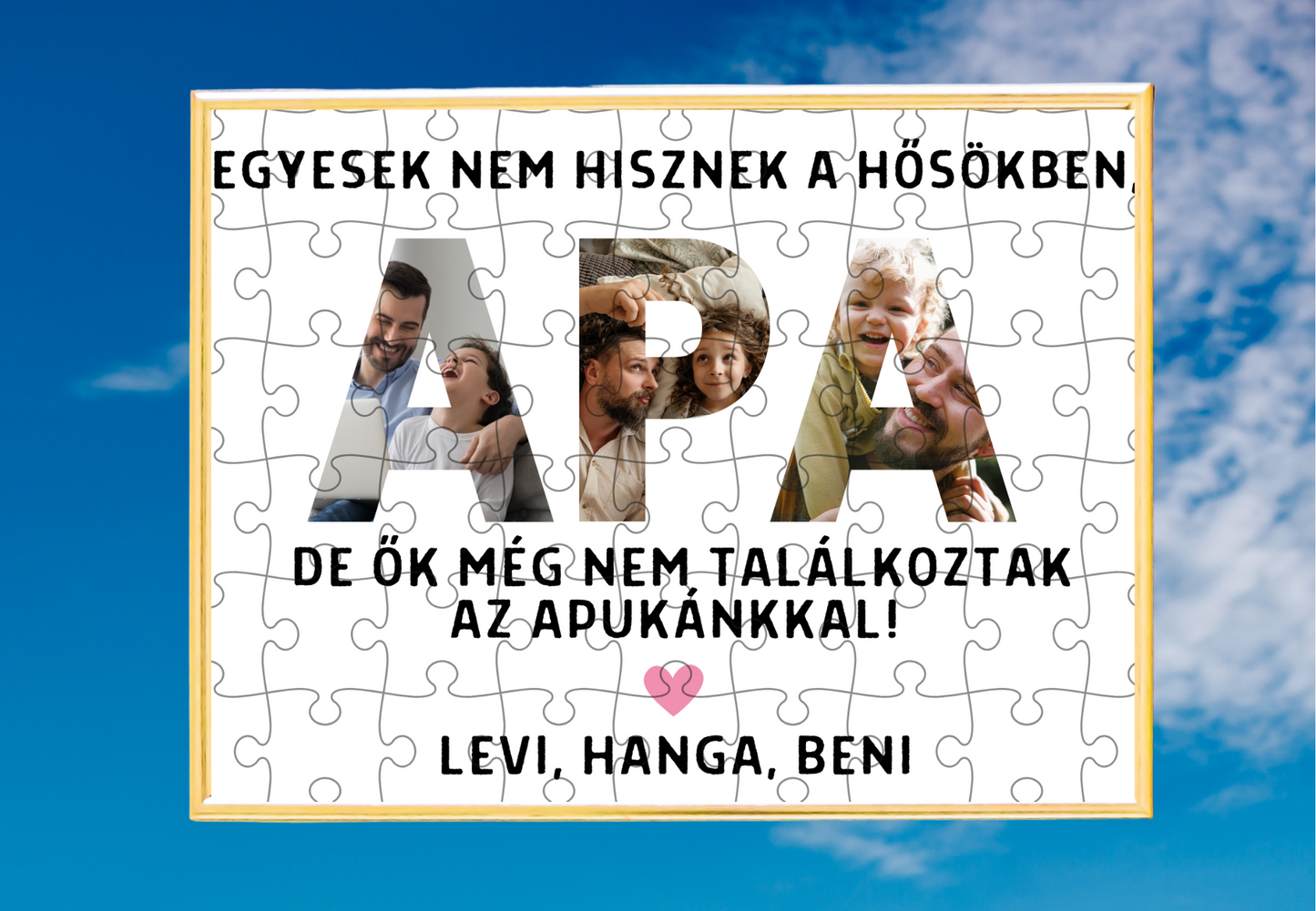 Apa feliratos emlékpuzzle