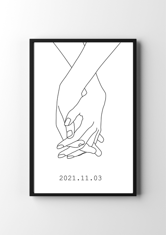 "Fogd meg a kezem" egyedi páros emlékposzter